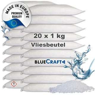 Bluecraft - 20x 1kg Luft-Entfeuchter Granulat Nachfüllpack im Vliesbeutel Raumentfeuchter ohne Strom