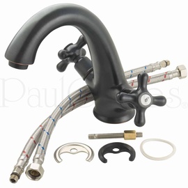 PaulGurkes Nostalgie Armatur Wasserhahn schwarz Mischbatterie Retro