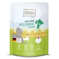 MjAMjAM Nassfutter Katze Adult Quetschie 6x300g Huhn und Brokkoli