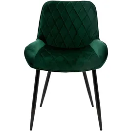 ML-Design 6er Set Esszimmerstühle Esszimmerstuhl mit Rücken- Armlehnen, Dunkelgrün, Samt Sitzfläche, Metallbeine, Küchenstühle Küchenstuhl Wohnzimmerstühle Wohnzimmerstuhl Polsterstuhl Stühle