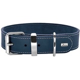 Hunter AALBORG SPECIAL Hundehalsband, Leder, strapazierfähig, komfortabel, 45 (S), dunkelblau