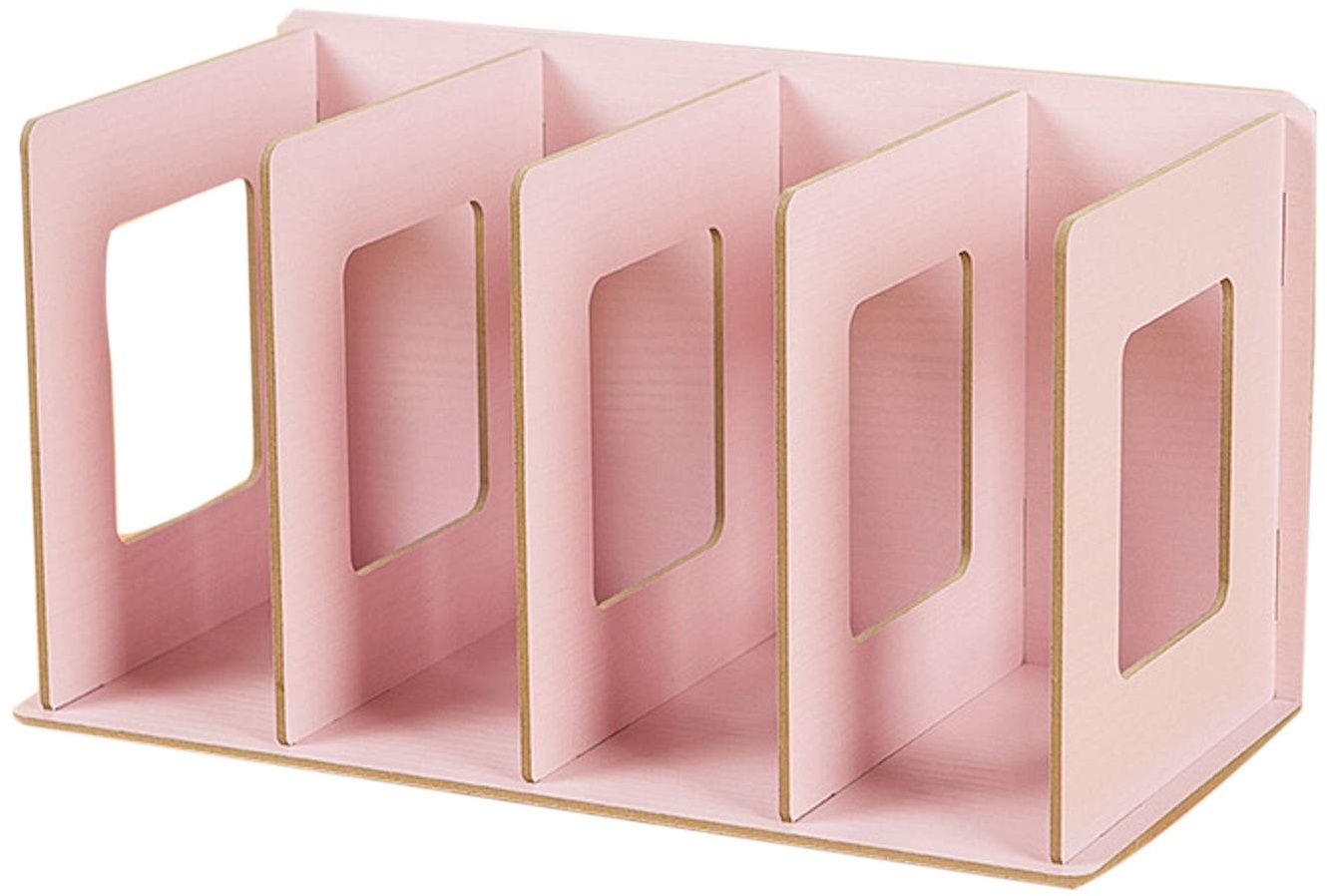 Elonglin Mode Einfach Aufbewahrungsregal Vier Schichten DIY Holz CD Ständer DVD Ständer Buchständer Halter Tisch-Organizer Einfarbig