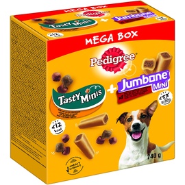 Pedigree Mega Box Snacks mit Tasty Minis und Jumbone Riesenknochen Mini 740 g