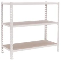 Proregal Schwerlastregal Stahl 100x110x40 cm Weiß 3 Fachböden