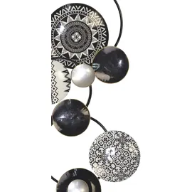 Hofmann Living And More Wanddekoobjekt "Wanddekoration", schwarz, B:91cm H:37cm T:6cm, Metall, HOFMANN LIVING AND MORE, Wanddekoobjekte, Große Wanddeko Kreise in schwarz silber