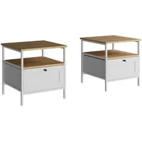 Vichy Vicco Nachttisch, Weiß, Holzwerkstoff, 45x47x45 cm 2er Set