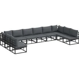 vidaXL Garten-Sofa-Set 10-tlg. schwarz
