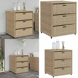 Vidaxl - Gartenschrank Beige 55x59x69 cm Poly Rattan - Outdoor-Möbel - Gartenschrank - Stauraum - Gartenorganisation - Rattanmöbel - Home & Living