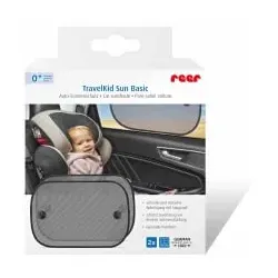 reer TravelKid Basic Auto-Sonnenschutz, schwarz, 48 x 30,5 cm 86141 , 1 Packung = 2 x Sonnenschutz