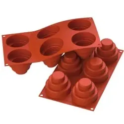 SCHNEIDER Silikon-Backform, Mini-Kuchen, rot 115211 , Durchmesser: 59 x 29 mm, Höhe: 70 mm