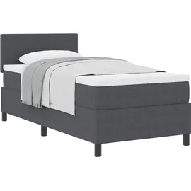 vidaXL Boxspringbett 90 x 200 cm Dunkelgrau/Weiß
