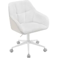 Woltu Homeoffice Stuhl, Schminkstuhl, Drehstuhl, höhenverstellbar, Bouclé-Sitz : Creme+Beige