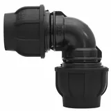 Gebo PE Verschraubung Winkel 90° Ø 63 x 63 mm mit Klemmverschraubung für PE-Rohr 63 mm für Wasserversorgung in Orts- und Fernwassernetzen oder Brunnen- und Eigenwasserversorgung
