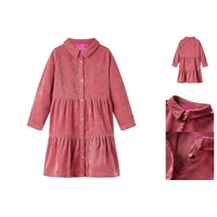 vidaXL A-Linien-Kleid Kinderkleid mit Langen Ärmeln Cord Altrosa 92 rosa