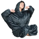 Winkcao Hoodie Decke mit Ärmeln und Kapuze Damen, Decken Hoodie Damen Extra Lang, Weiche Warme Riesen Flanell Kuscheldecke mit Ärmeln, Oversized Blanket Hoodie Tragbare Decke Für Drinnen und Draußen