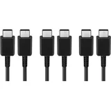3x Typ-C Schnell-Ladekabel für Original Samsung Galaxy A23 5G, A13 5G, A04s, A03 Datenkabel 5A super-schnell schwarz 1,8m beidseitig USB Type-C su... - Schwarz