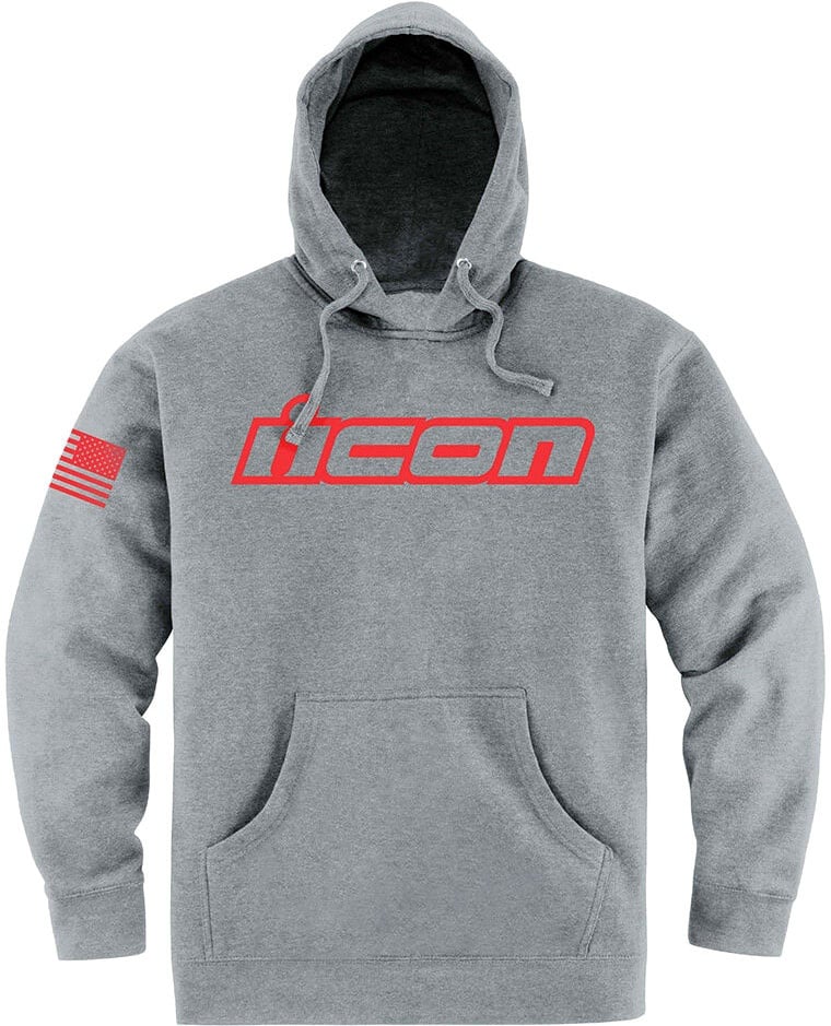 Icon Clasicon, Kapuzenpullover - Grau/Rot - M