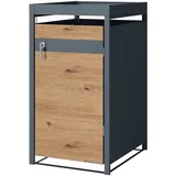 ML-Design Mülltonnenbox mit Pflanzdach für 1 Tonne 240L, 68x80x124 cm, Stahl - Schutzhüllen