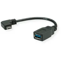 Roline USB-Kabel USB 3.2 Gen1 USB-C® Stecker, USB-A Buchse 0.15m Schwarz 11.02.9031