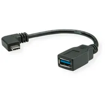 Roline USB-Kabel USB 3.2 Gen1 USB-C® Stecker, USB-A Buchse 0.15m Schwarz 11.02.9031