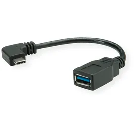 Roline USB-Kabel USB 3.2 Gen1 USB-C® Stecker, USB-A Buchse 0.15m Schwarz 11.02.9031