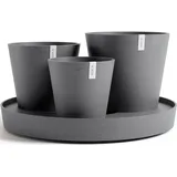 ECOPOTS Blumentopf ECOPOTS "Dubai Grau" Pflanzgefäße Gr. B/H/T: 56,5cm x 30,7cm x 56,5cm, grau für innen und außen: frostsicher, bruchsicher lichtbeständig