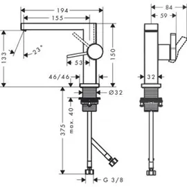 Hansgrohe Tecturis E Waschtischarmatur 73021700 110 Fine