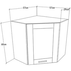 VCM Eckschrank Colura 57 x 57 x 60 cm Weiß