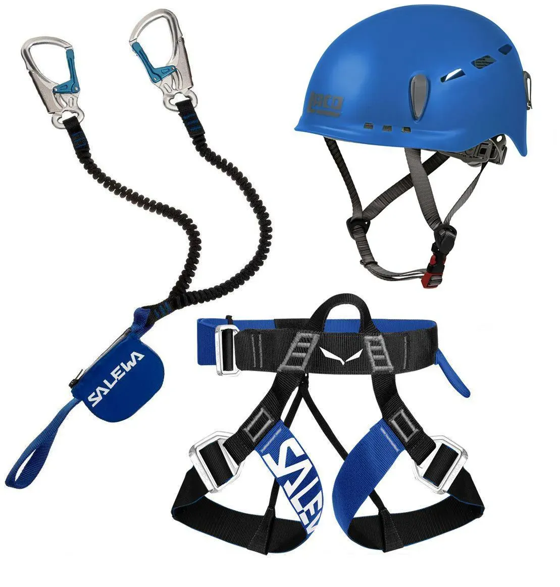 Klettersteig Komplettset Salewa Premium Attac inkl. Gurt und LACD Helm blue