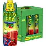 Rauch Happy Day Cranberry | herb-trockener Geschmack |mit fruchtigem Apfel verfeinert | einzigartiges Aroma | 6x 1l Tetra Prisma