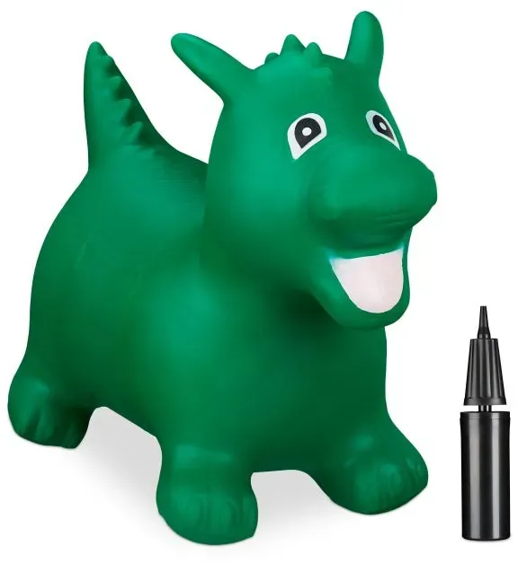 Relaxdays Hüpftier Drache Weiß,Dunkelgrün,Schwarz