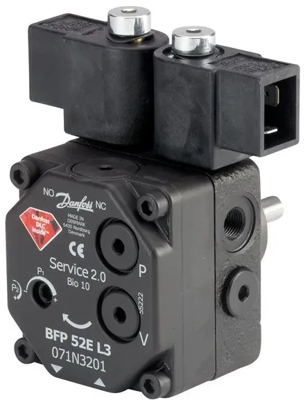 Danfoss Ölbrennerpumpe BFP 52 E R 5 mit 2 Magnetventil, 40 l/h, Drehrichtung rechts 071N3204