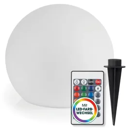 EasyMaxx Solarleuchte Kunststoff 20 cm inkl. Fernbedienung weiß