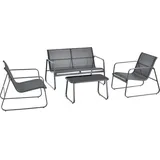 [en.casa] Palencia Set 4-tlg. schwarz/grau