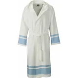 Egeria Unisex-Bademantel EGERIA "Lynn, ideal für Sauna & Spa, Hotelbademantel, Morgenmantel" Gr. L, blau, L:125cm, Leichtfrottee, Hausmäntel, mit Kapuze, extraleichte Qualität