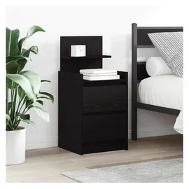 vidaXL Nachtschrank mit 2 Schubladen 38 x 34 x 80 cm Schwarz