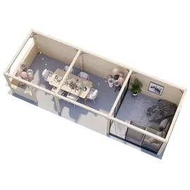 Palmako Carport/Pavillon Connect Lenna 24,9 m2 Set 415 Slide weiß lackiert