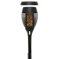 Lumineo Gartenfackel Kunststoff Ø 10 cm Höhe 29 cm Solar schwarz