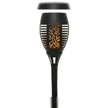 Lumineo Gartenfackel Kunststoff Ø 10 cm Höhe 29 cm Solar schwarz