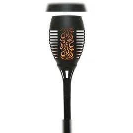 Lumineo Gartenfackel Kunststoff Ø 10 cm Höhe 29 cm Solar schwarz