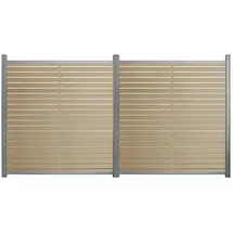 Home Deluxe WPC Sichtschutzzaun 185 x 355 cm Teak