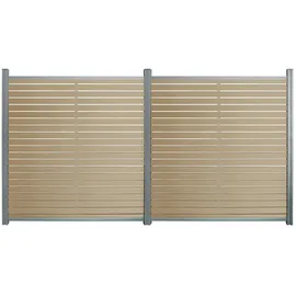 Home Deluxe WPC Sichtschutzzaun 185 x 355 cm Teak