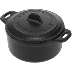 Victoria Mini Cocotte Induktion Gusseisen Emailliert Mini Dutch Oven 0,3L, 1-2 Portionen, VIC-39202, Schwarz