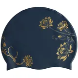 Annlpoy Badekappe Damen, Silikon Schwimmkappe, schwimmmütze schwimmhaube Damen wasserdichte Schwimmkappe für Lange Haare, Komfortable Badehaube mit Modischen Druckmustern, für Schwimmbad und Meer