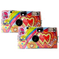 2X 1A Photo PORST Einwegkamera Love Kult bunt (Rainbow)