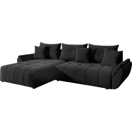 GRAINGOLD Ecksofa L-Form Decor L - Ecksofa mit Schlaffunktion, Bettkasten - Moderne Ecksofa, Wohnzimmer Sofa - Eckcouch Anthracite (Monolith 95) - Grau