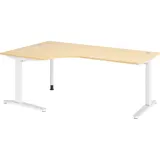 bümö Eckschreibtisch Ahorn Weiß/Alu