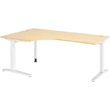 bümö Eckschreibtisch Ahorn Weiß/Alu