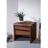 Massivmoebel24 Nachttisch Akazie 45x40x45 braun lackiert PURE ACACIA #011