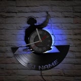 Smotly Vinyl-Wanduhr, DJ-Musik-Design, Wanduhr mit LED-Nachtlicht, Retro-DJ-Wanduhr ist ein dekoratives Wandgeschenk. (mit Licht/Geschenk: Haken + Geschenktasche)